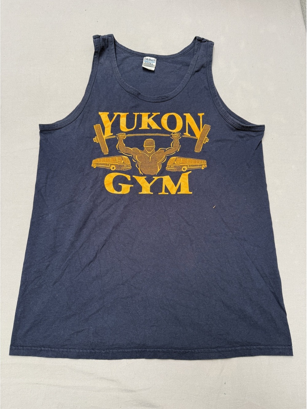 Vintage Yukon Gym Tank Top Gary Mitchell Transit Buses - L